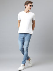 Men Blue Slim Fit Mid Rise Clean Look Streachable Jeans