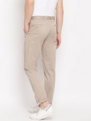 Men Beige Casual Slim Fit Trouser