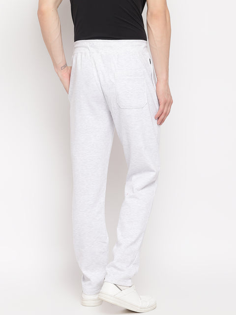 Men Light Grey Regular Fit Mid Rise Solid Lower
