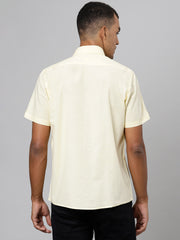 Men Yellow Slim Fit Solid Casual Shirt