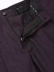 Men Wine 3 Piece Solid Formal Suit