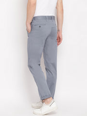 Men Light Blue Casual Slim Fit Trouser