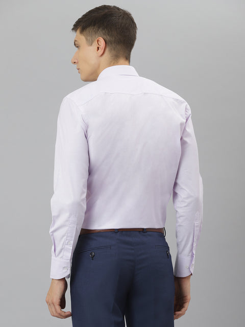 Men Light Purple Regular Fit Solid Formal Shirt
