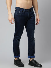Men Indigo Slim Fit Mid Rise Clean Look Strechable Jeans