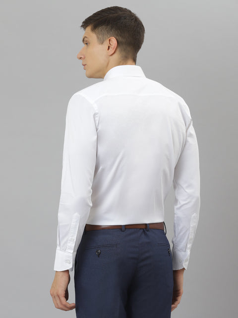 Men White Regular Fit Solid Formal Shirt