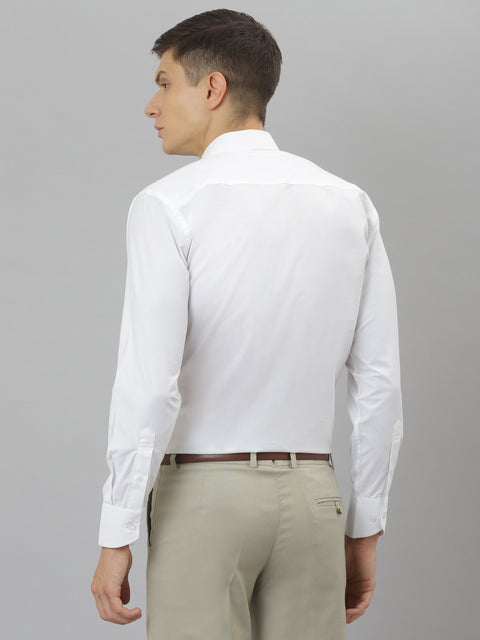 Men White Regular Fit Solid Formal Shirt
