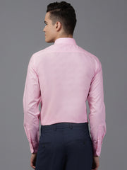 Men Baby Pink Regular Fit Solid Formal Shirt