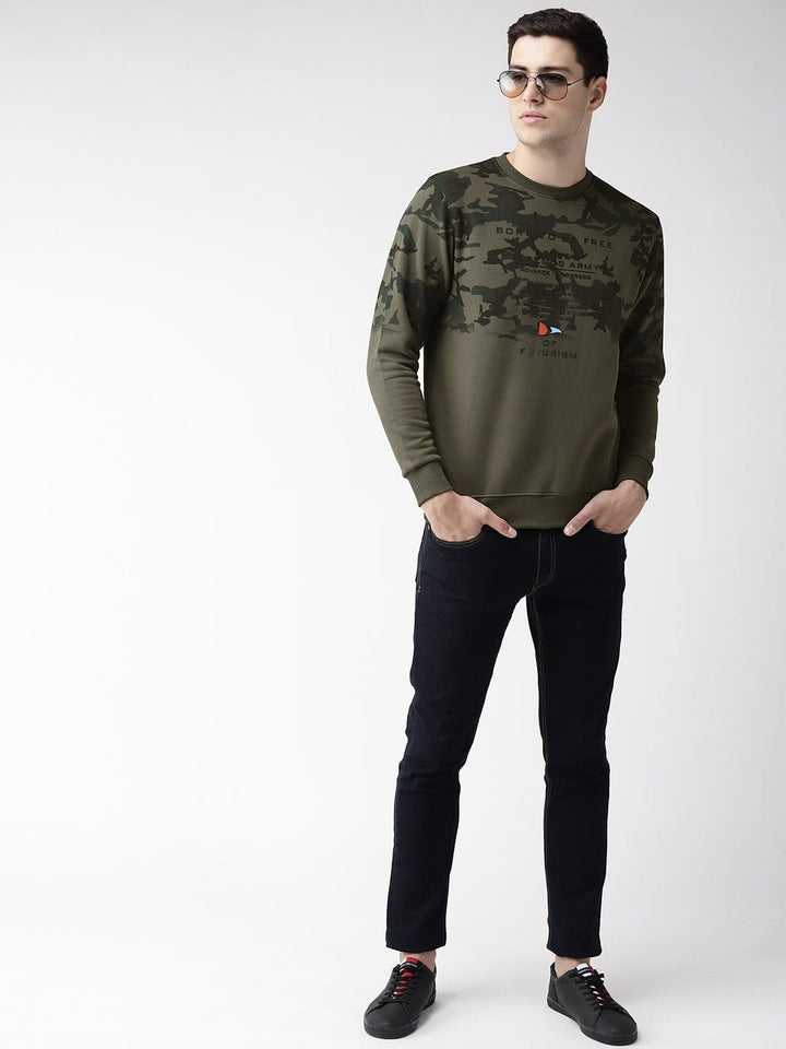Rust Solid Sweatshirt for Men