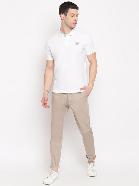 Men Beige Casual Slim Fit Trouser