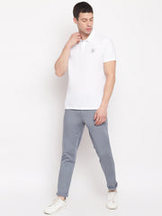 Men Light Blue Casual Slim Fit Trouser