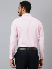Men Pink Regular Fit Solid Formal Shirt