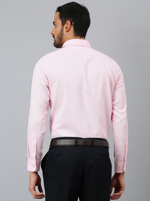Men Pink Regular Fit Solid Formal Shirt