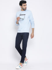 Men Sky Regular Fit Crew Neck Sweat Shirt