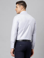 Men Grey Regular Fit Solid Formal Shirt