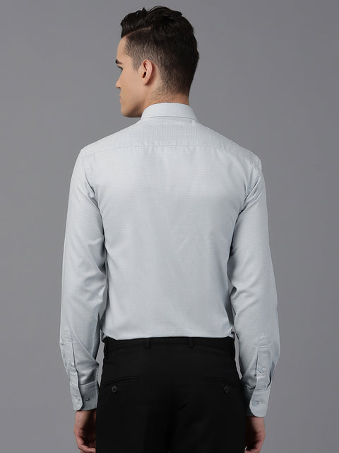 Men Grey Regular Fit Solid Formal Shirt