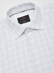 Men White Regular Fit Checkered Formal Shirt