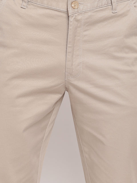 Men Beige Casual Slim Fit Trouser