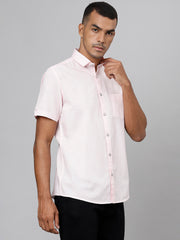 Men Pink Slim Fit Solid Casual Shirt