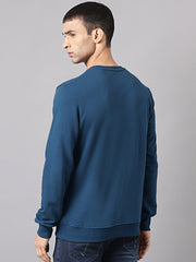 Men Navy Regular Fit Crew Neck Sweat Shirt