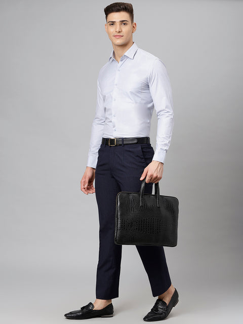 Men Grey Regular Fit Solid Formal Shirt
