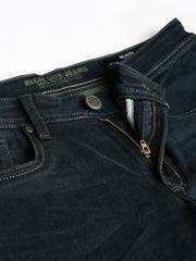 Men Dark Green Slim Fit Mid Rise Clean Look Strechable Jeans
