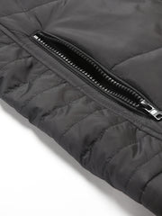 Men Black Regular Fit Puffer Solid Jacket