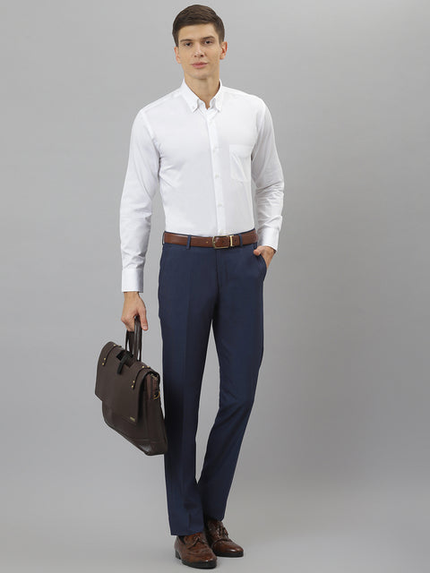 Men White Regular Fit Solid Formal Shirt