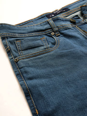 Men BlueSlim Fit Mid Rise Clean Look Streachable Jeans