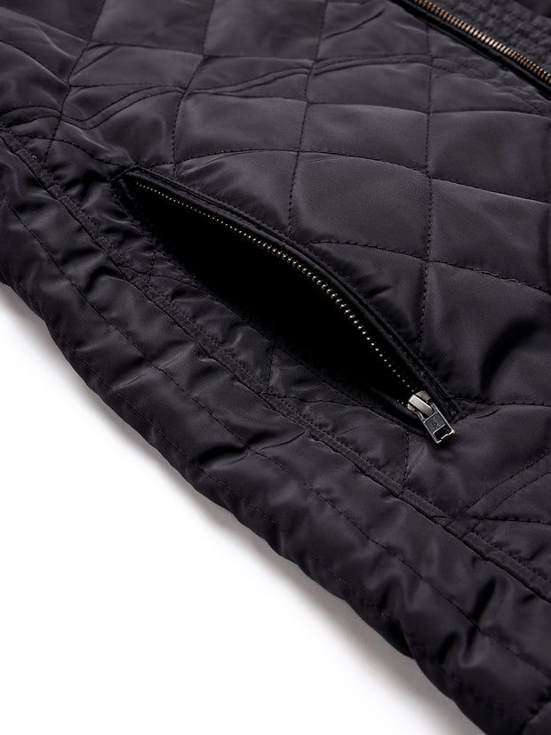 Men Black Regular Fit Padded Solid Jacket