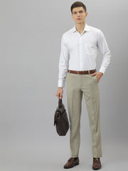 Men White Regular Fit Solid Formal Shirt