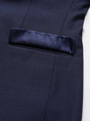 Men Blue 2 Piece Solid Formal Suit