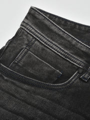 Men Black Slim Fit Mid Rise Washed Streachable Jeans