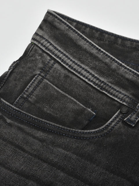 Men Black Slim Fit Mid Rise Washed Streachable Jeans