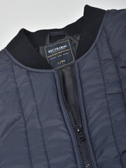 Men Navy Regular Fit Solid Sleeveless Jacket