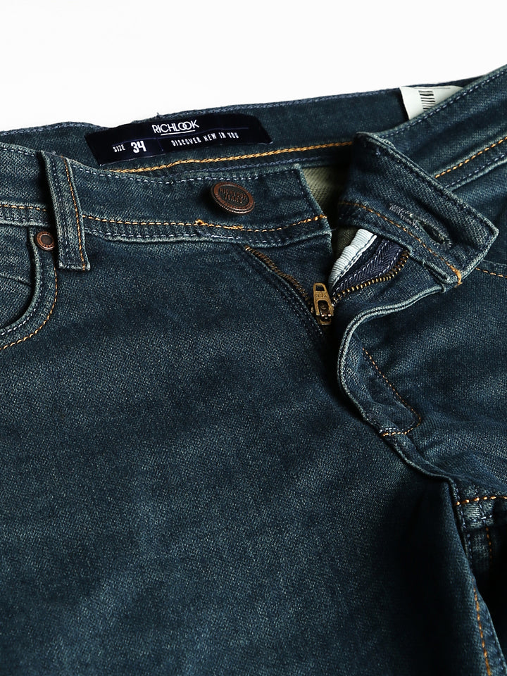 Men Green Slim Fit Mid Rise Clean Look Stretchable Jeans