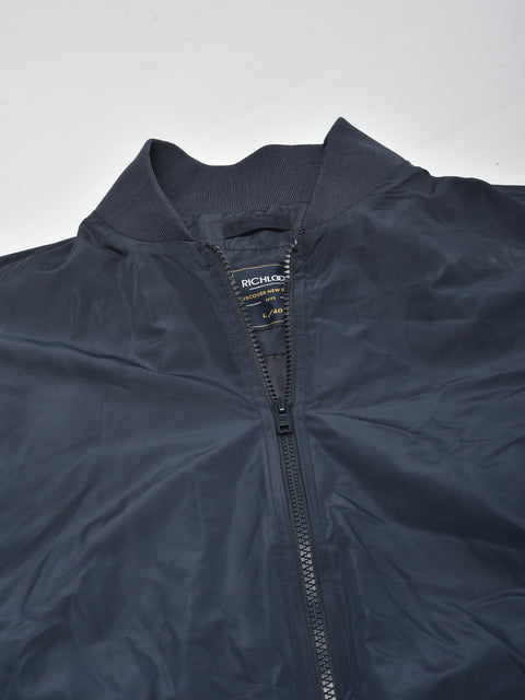 Men Navy Regular Fit Solid Jacket