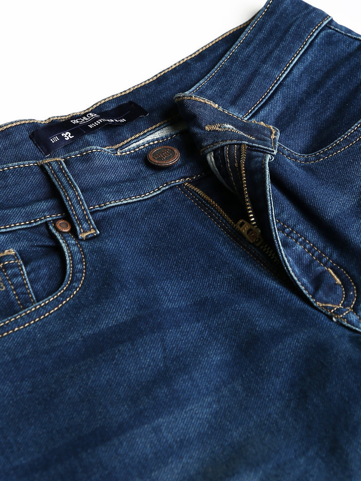 Men Tint Blue Slim Fit Mid Rise Clean Look Stretchable Jeans