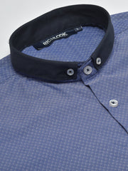 Men Blue Slim Fit Printed Casual Shirt