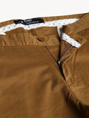 Men Dark Khaki  Slim Fit Mid Rise Solid Casual Trouser