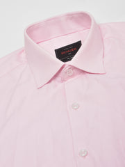 Men Pink Regular Fit Solid Formal Shirt