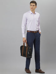 Men Light Purple Regular Fit Solid Formal Shirt