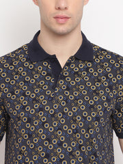 Navy Regular Fit Polo Neck T-Shirt