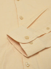 Men Beige Regular Fit Solid Formal Shirt