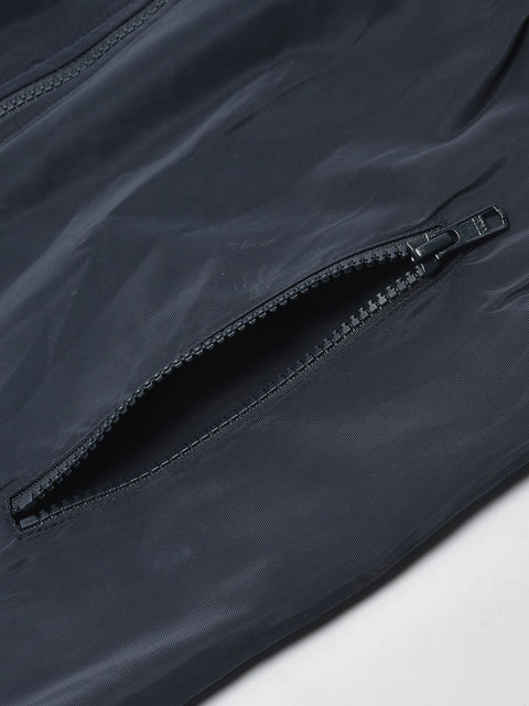 Men Navy Regular Fit Solid Jacket