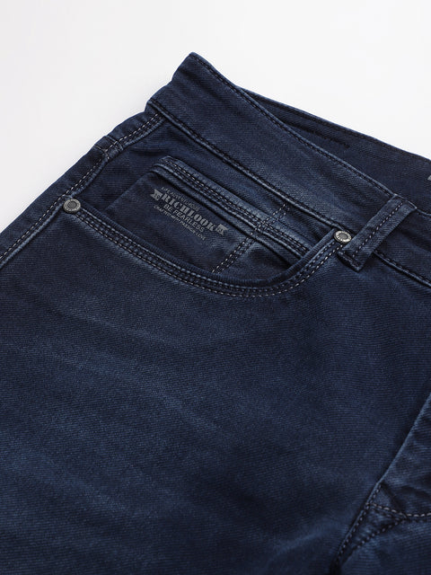Men Dark Indigo Slim Fit Mid Rise Clean Look Streachable Jeans