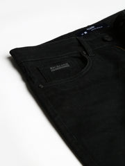 Men Slate Black Slim Fit Mid Rise Clean Look Strechable Jeans