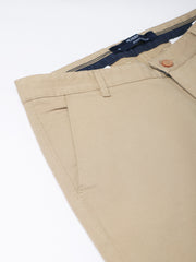 Men Beige Slim Fit Mid Rise Casual Trouser