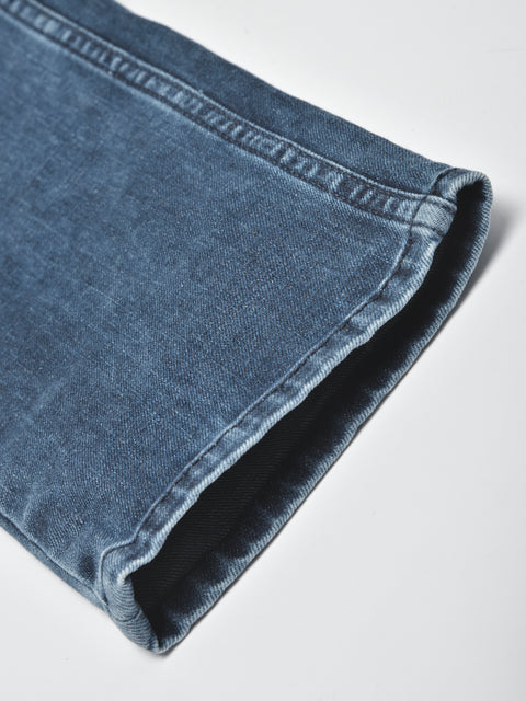Men Blue Slim Fit Mid Rise Washed Streachable Jeans