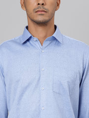 Men Blue Slim Fit Printed Club Wear Shirt