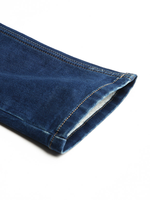 Men Tint Blue Slim Fit Mid Rise Clean Look Strechable Jeans